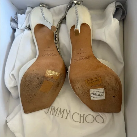 Jimmy Choo Saeda Satin Sandals 100, size 37 - Picture 7 of 9